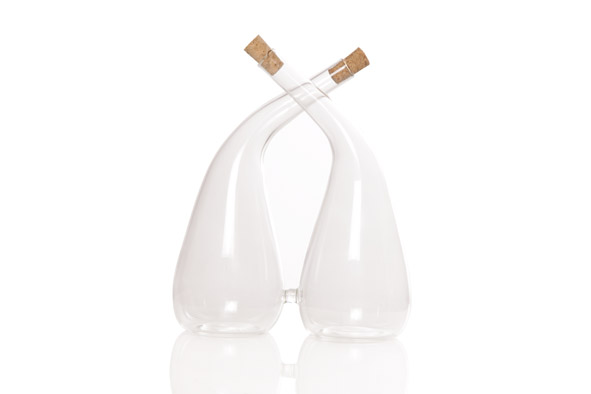 Duofles met Kurk <br />12,1 x 13 cm