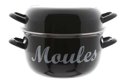 Moules Mosselpan Zwart 5L&nbsp;<br />&nbsp;&Oslash; 24 cm · voor 4 kg mosselen