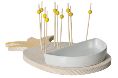 Prikkerplank Ananas + Prikkers &nbsp;<br />geel 27,5 x 18 x 3,8 cm