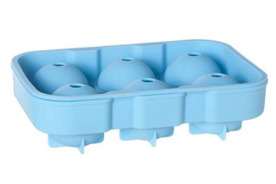 Siliconen IJsblokjesvorm Blauw &nbsp;<br />voor 6 ijsbolletjes &Oslash; 4,5 cm