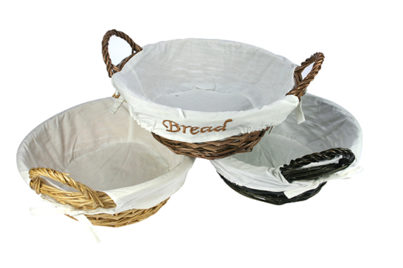 Rieten Mandje Bread met Doek &nbsp;<br />&Oslash; 25 x 8,5 cm · assorti kleur